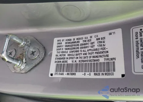 2011 Honda Cr-V Ex z USA, uszkodzony, nr VIN 3CZRE4H51BG704443